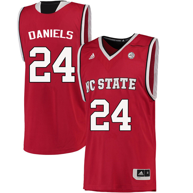 Men NC State Wolfpack #24 Devon Daniels College Basketball Jerseys-Red
